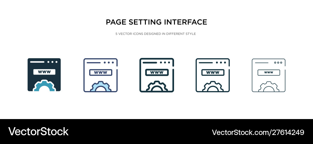 Seiteneinstellung Interface-Icon in verschiedenen Stil Seiteneinstellung Interface-Icon in verschiedenen Stil vektorbild