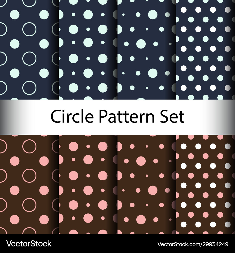 Set circle seamless pattern background vector image
