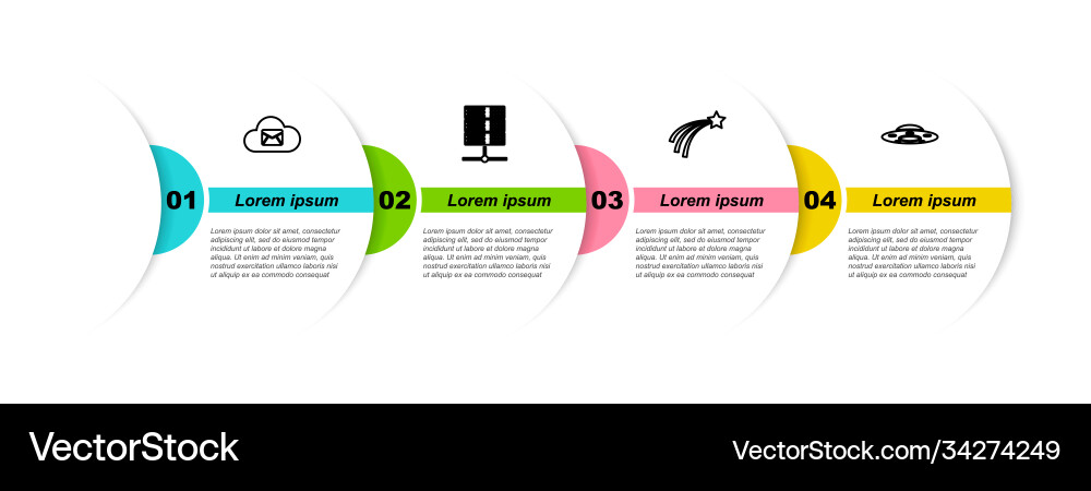 Set line cloud mail server data web Set line cloud mail server data web vector image