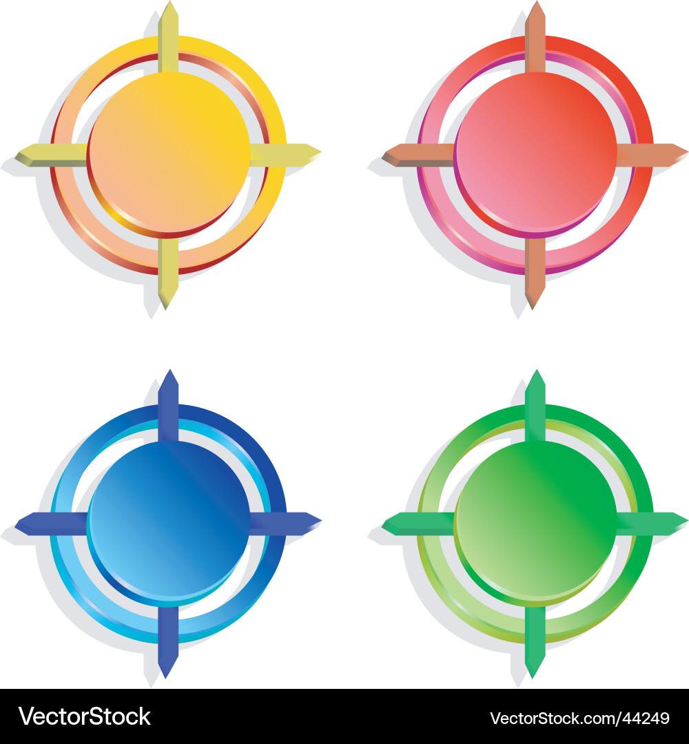 Set of color buttons Vector Image