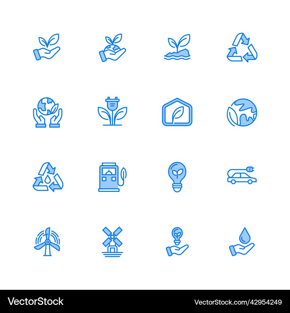 Simple set of ecology related line icons linear Simple set of ecology related line icons linear vector image