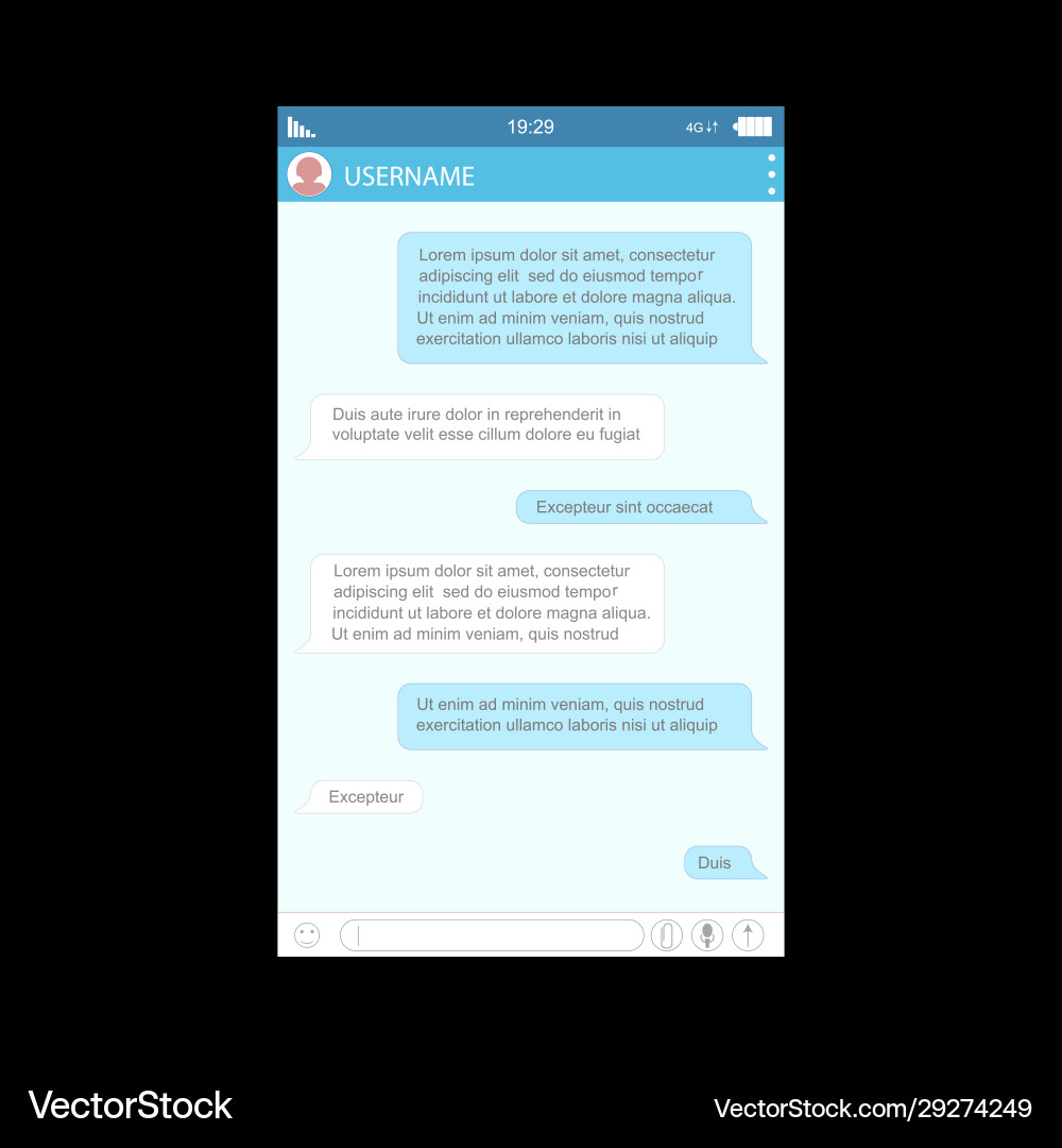 Social network messenger form for web and app Social network messenger form for web and app vector image