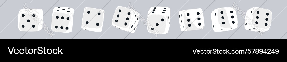 White dice set on isolated background random vector image