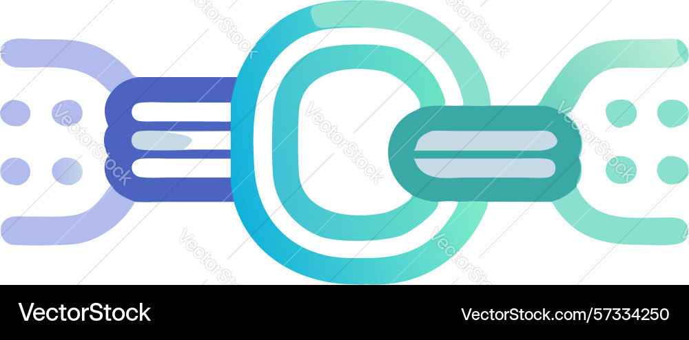 Abstract linked chain connection secure digital vector image