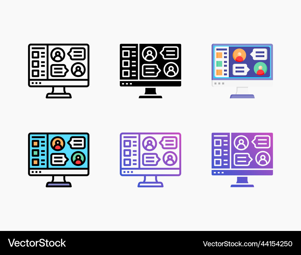 Chat message icon set with different styles Chat message icon set with different styles vector image
