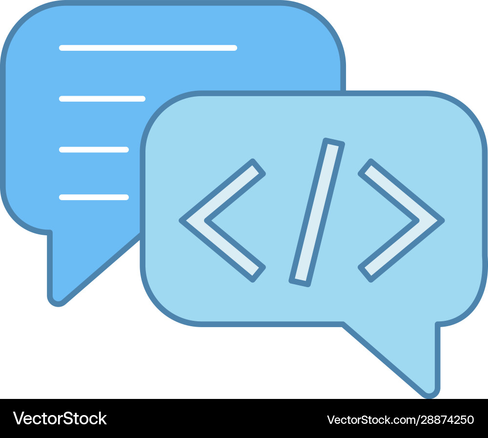 Chatbot coding color icon Chatbot coding color icon vector image