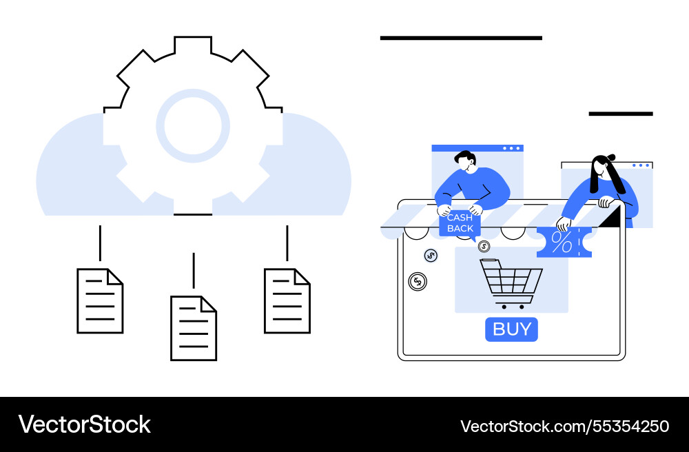 Cloud integration for e-commerce with transaction Cloud integration for e-commerce with transaction vector image