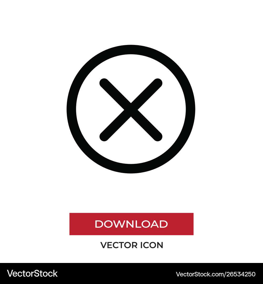 Cross icon in modern style for web site Vector Image