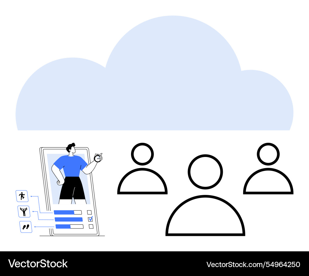 Digital collaboration and cloud networking Digital collaboration and cloud networking vector image
