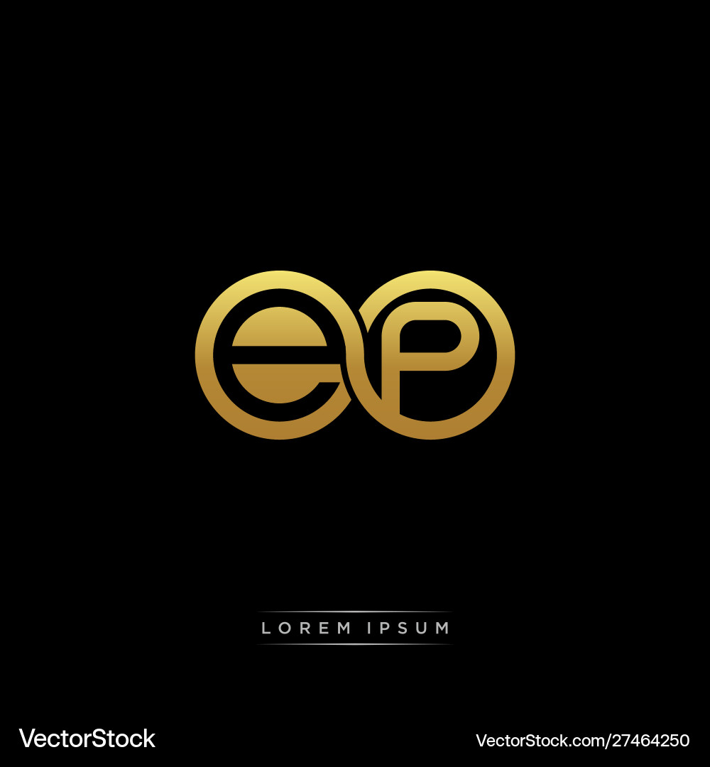 Ep initial letter linked circle capital monogram vector image