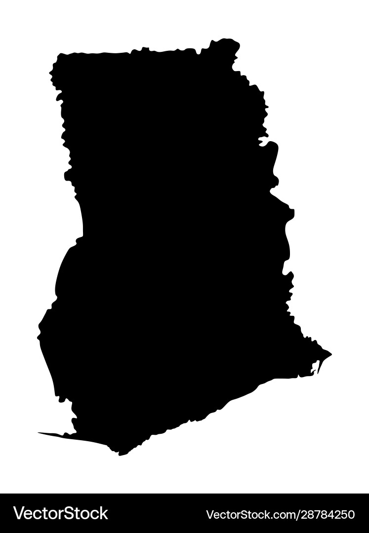 Ghana Landkarte Silhouette hoch detailliert Ghana Landkarte Silhouette hoch detailliert vektorbild