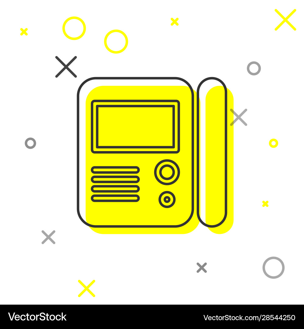 Grey line house intercom system icon isolated Grey line house intercom system icon isolated vector image