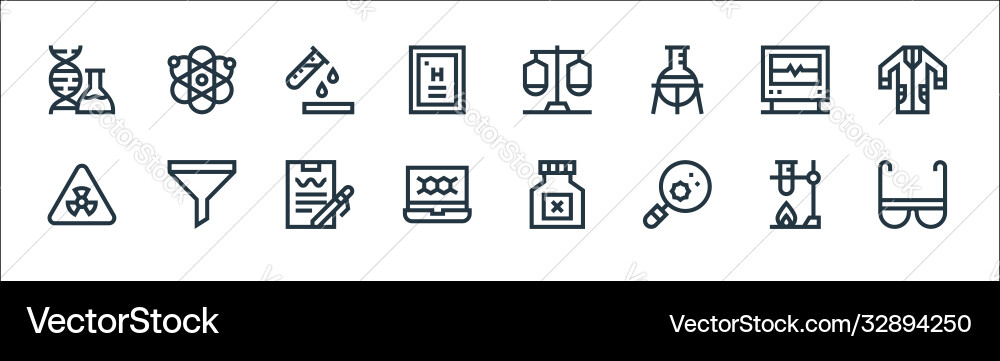 Laboratory line icons linear set quality Vector Image