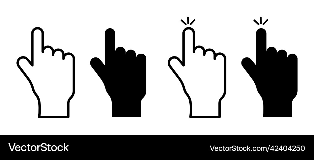 Mouse cursor on index finger pointing vector image