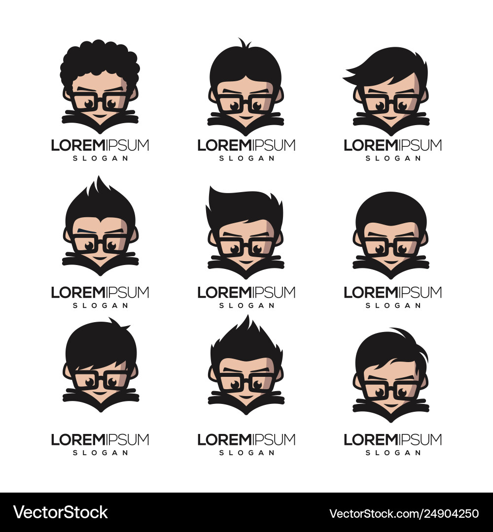 Nerd & Geek Logo Concepts vector image