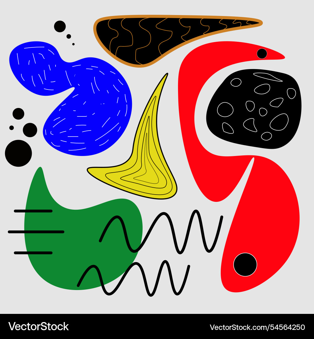 Old style textured abstract shapes Vector Image