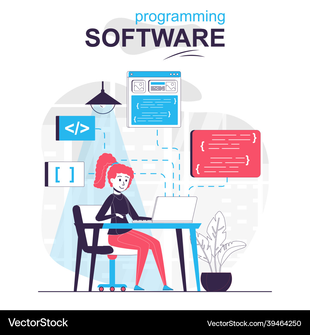 Programming Software Cartoon Concept vector image