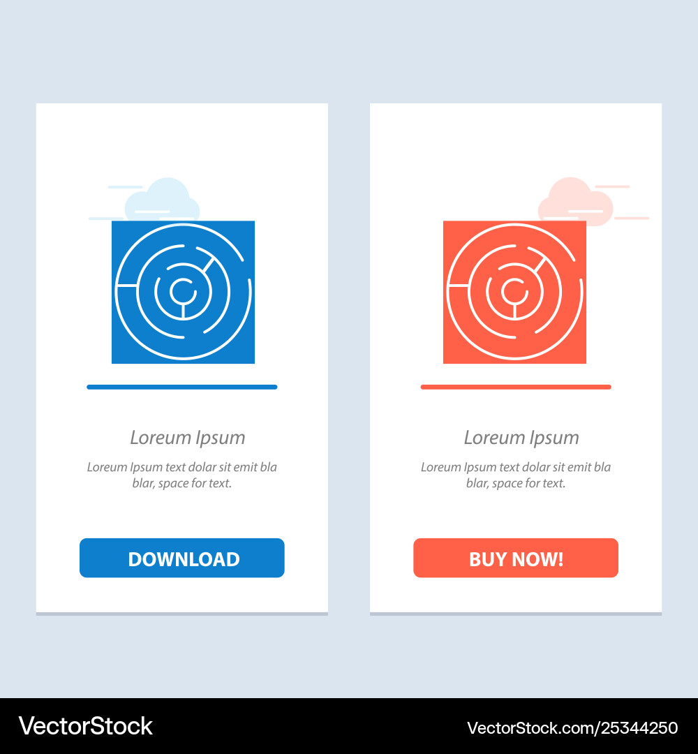 Puzzle arrow strategy target point blue and red Vector Image