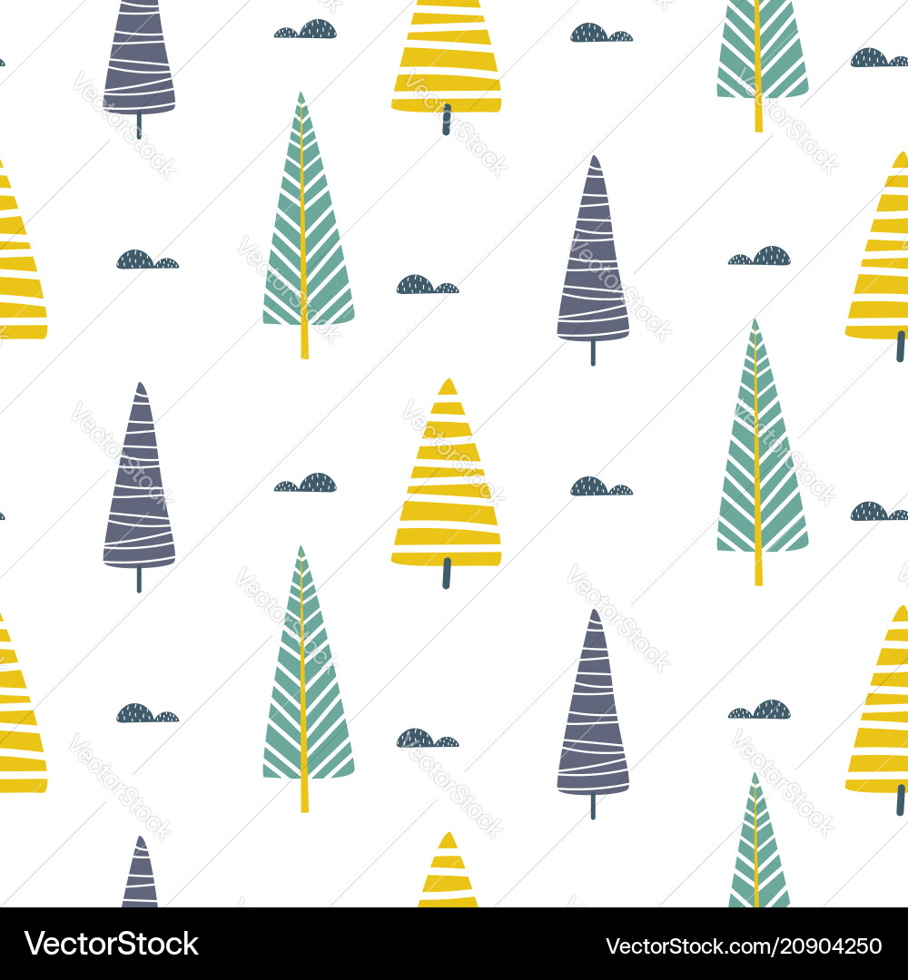 Seamless pattern with trees scandinavian vector image