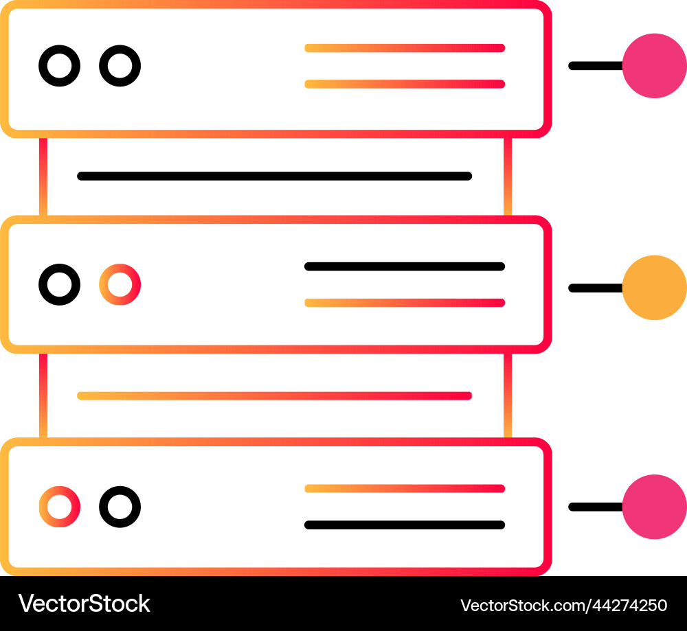 Server outline icon data storage cloud computer vector image
