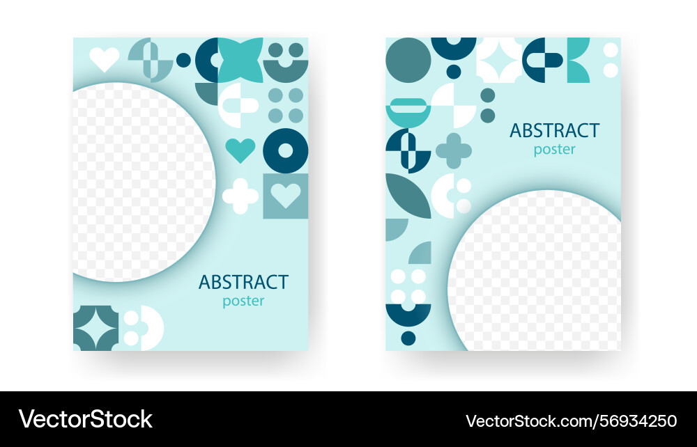 Set of abstract posters with dynamic icons Vector Image