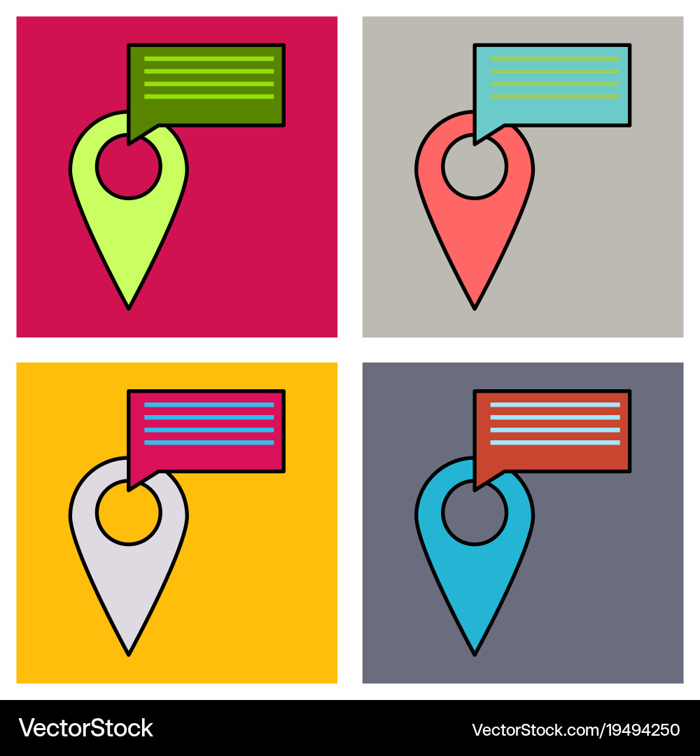 Set of navigation geolocation icon in flat design Vector Image