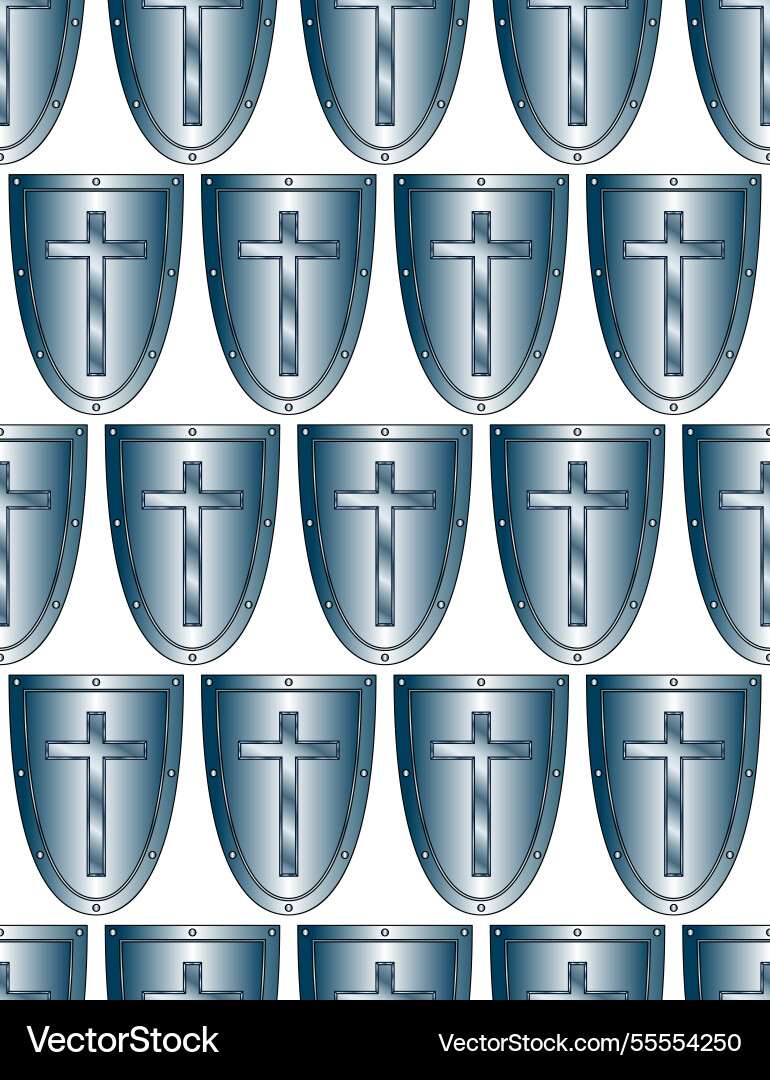 Shield of the crusaders pattern vector image
