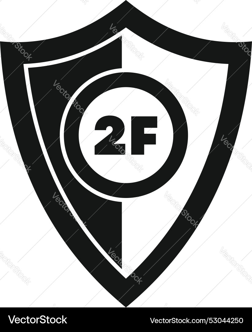 Shield with 2f authentication symbol providing Shield with 2f authentication symbol providing vector image