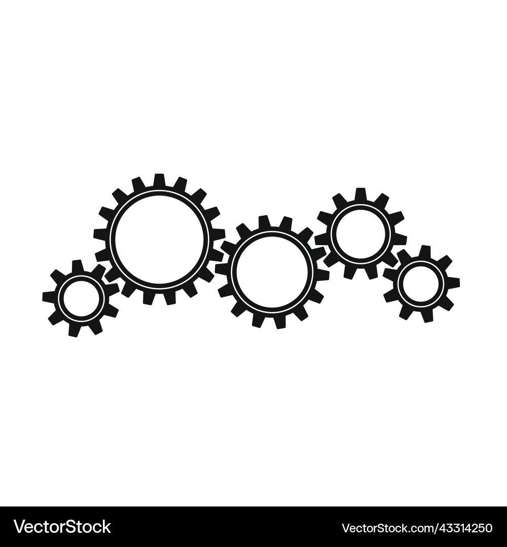Solution connection gears isolated Vector Image
