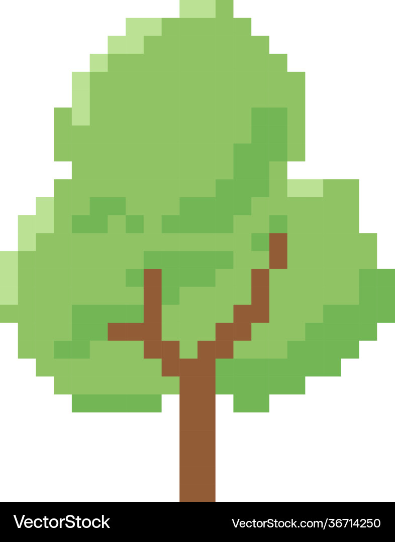 Tree icon pixel 8 bit style Tree icon pixel 8 bit style vector image