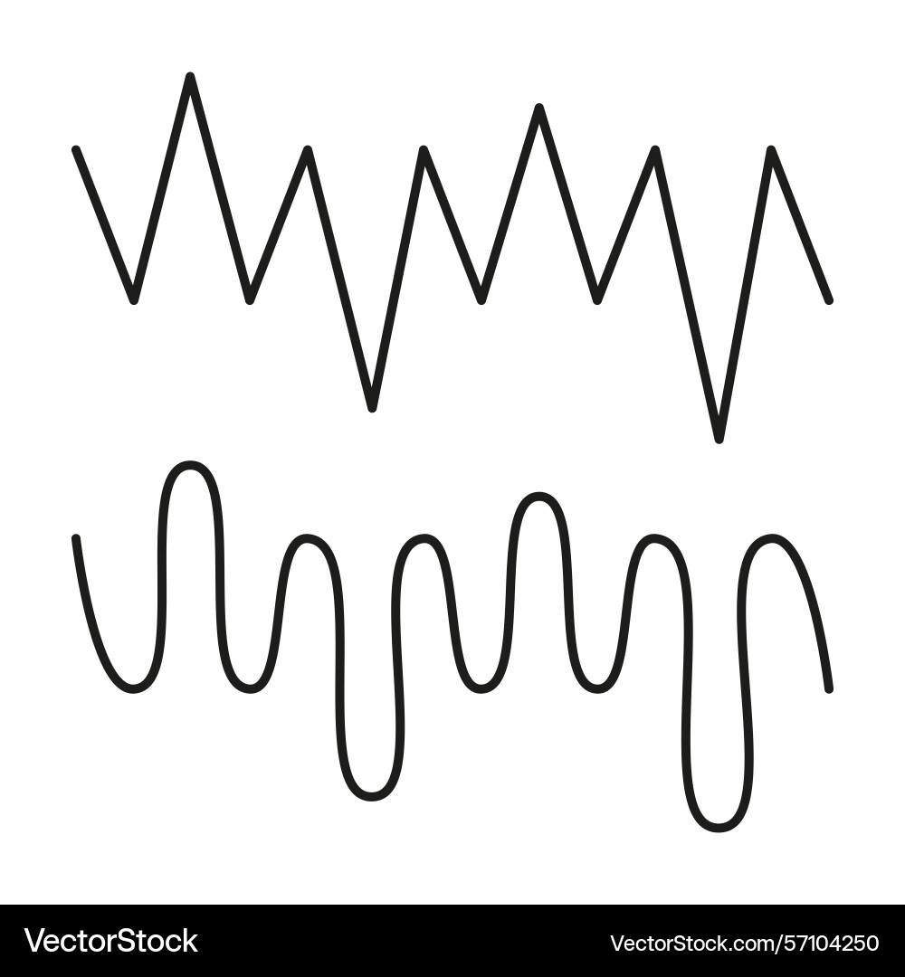 Zigzag line icon curved path symbol waveform Zigzag line icon curved path symbol waveform vector image