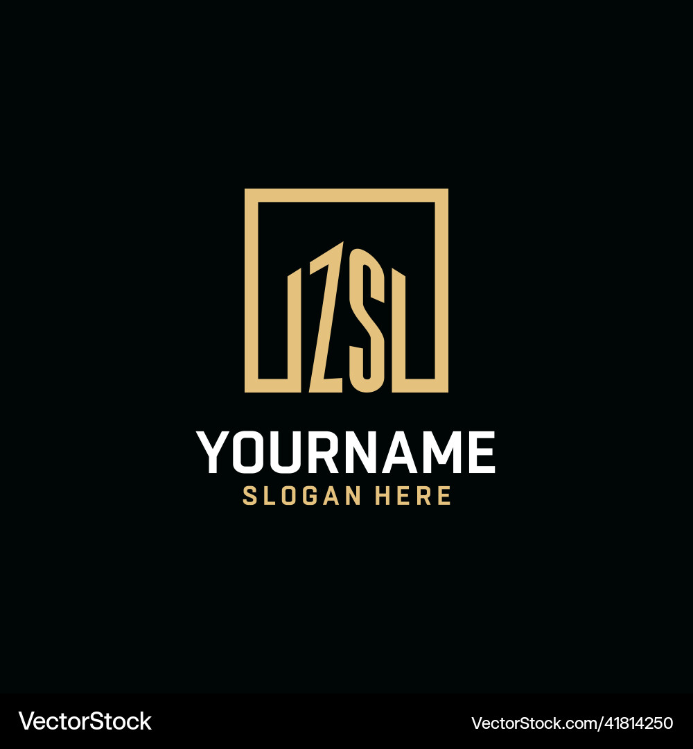 Zs initial monogram logo design with square shape Vector Image