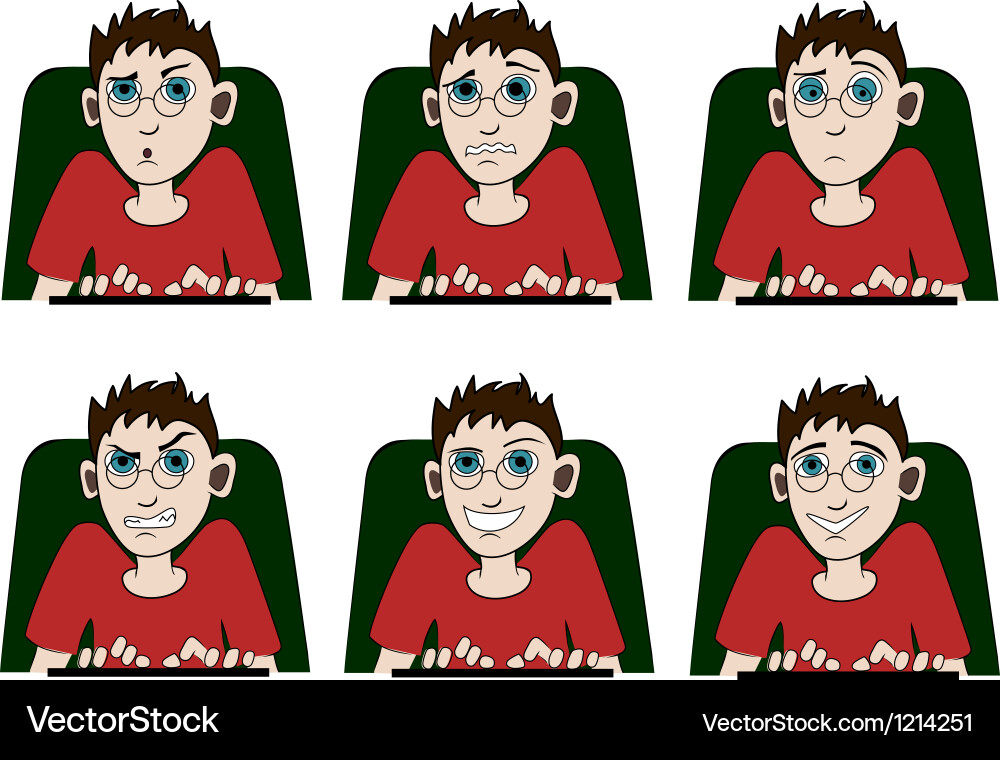 A man with computer Vector Image
