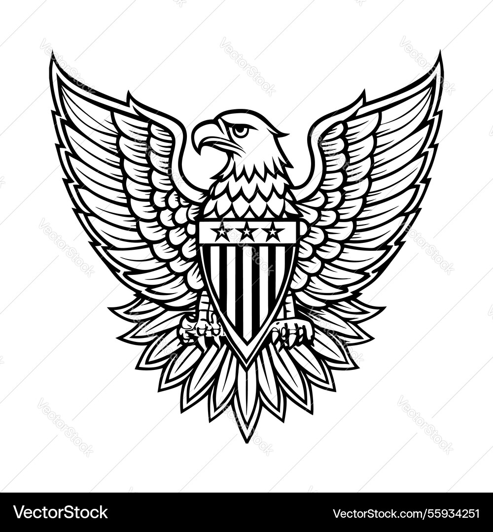American flag eagle Royalty Free Vector Image VectorStock