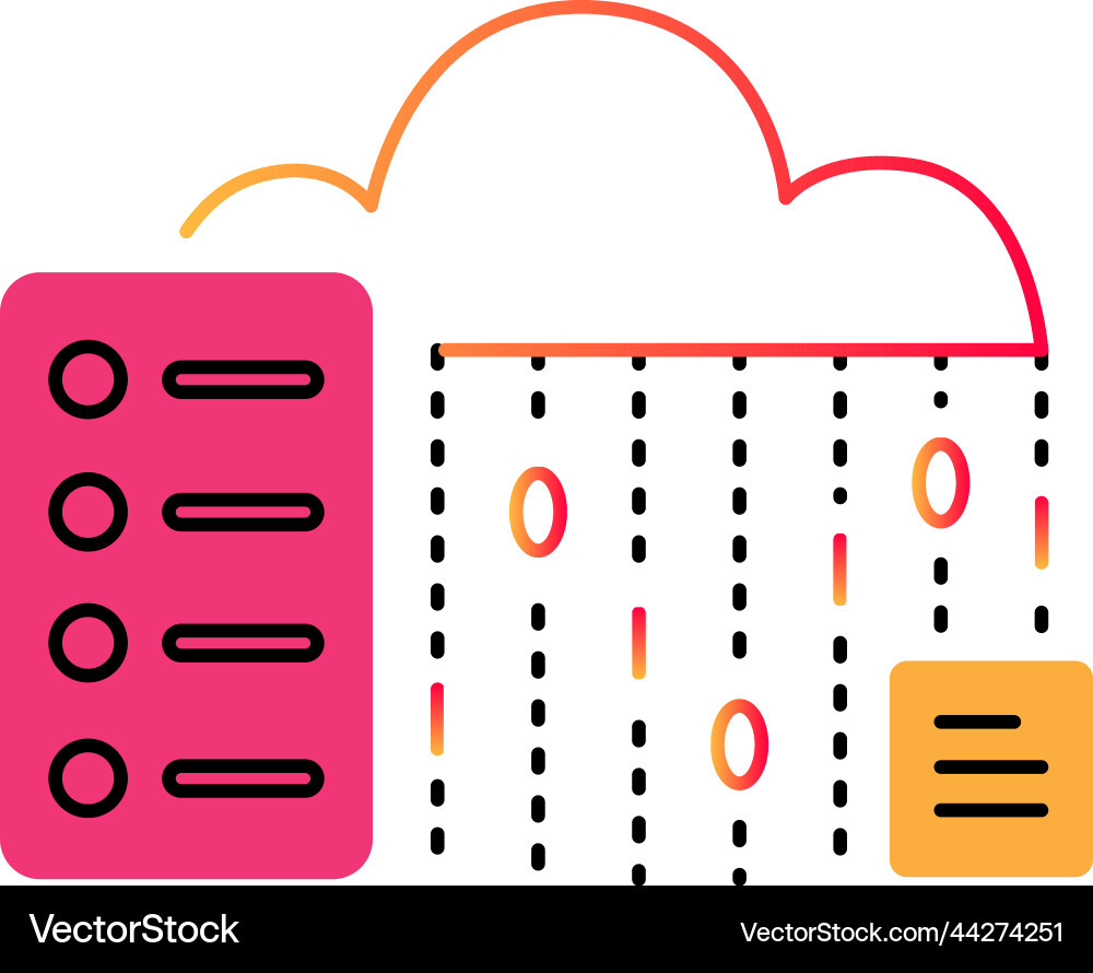 Cloud database outline icon data network vector image