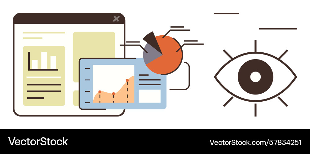 Data visualization and analytics dashboard vector image