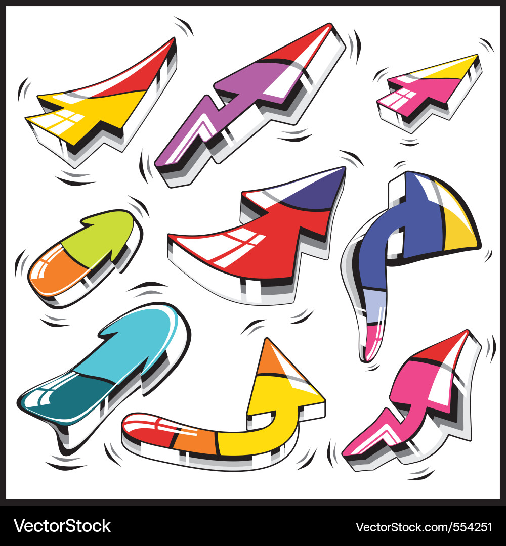 Dynamic 3D Arrow Graphics vector image
