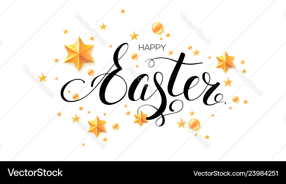 Easter postcard with calligraphic inscription Easter postcard with calligraphic inscription vector image
