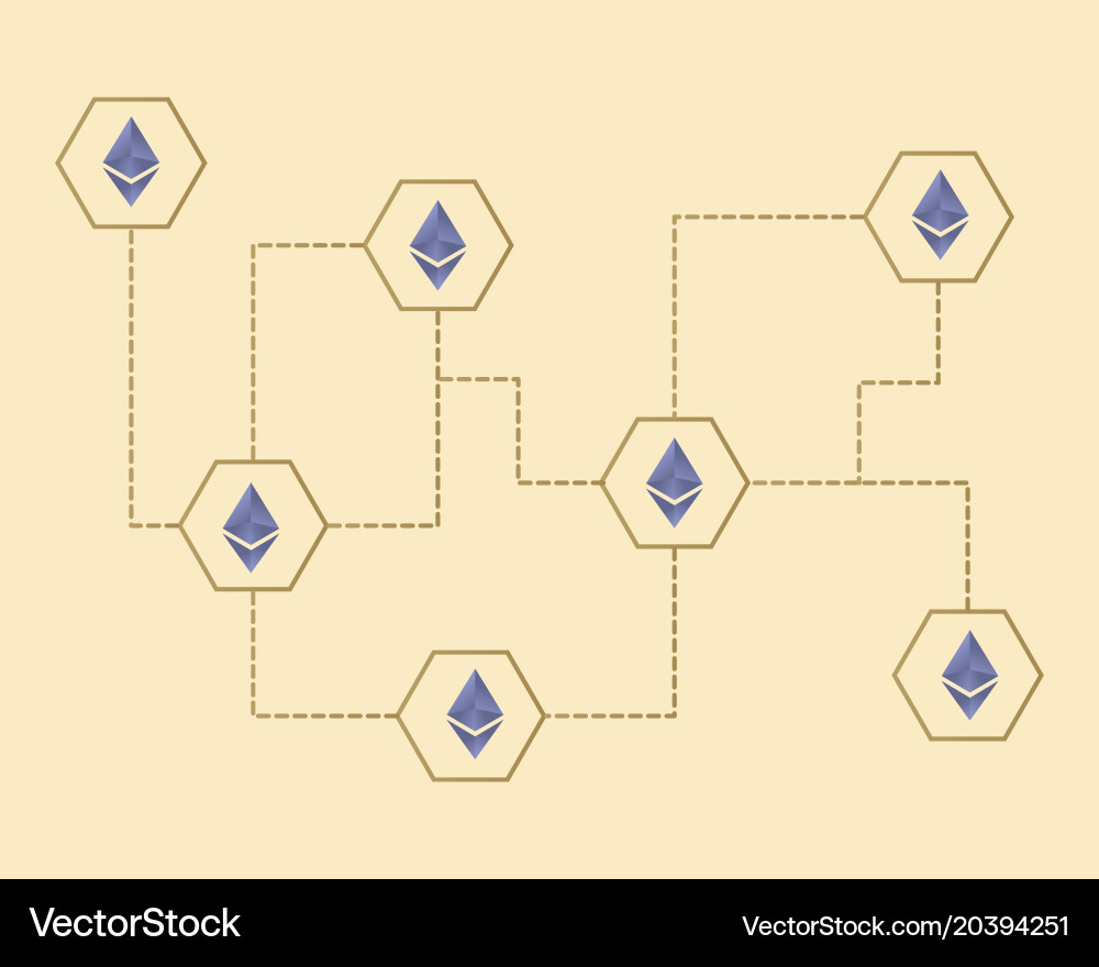 Ethereum classic blockchain concept vector image