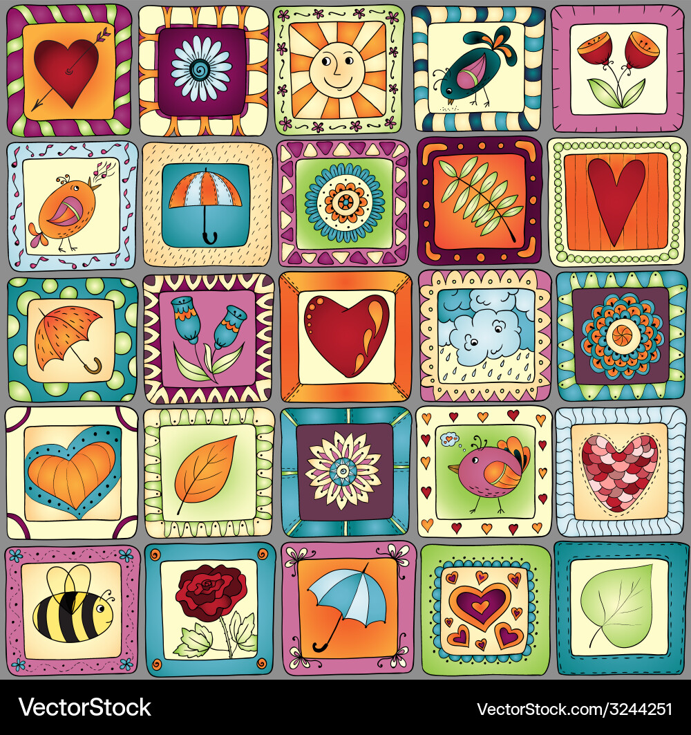 Geometrisches nahtloses Patchwork-Muster Vektorbild