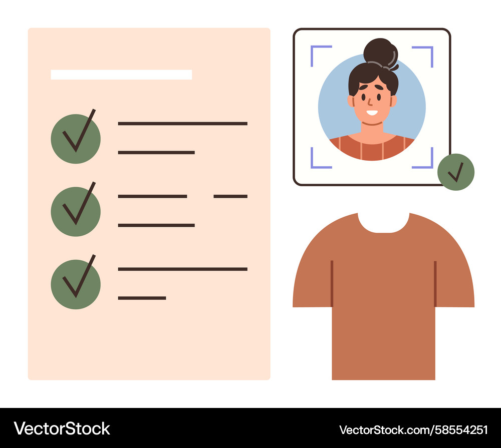Identity Verification & Profile Check Vector Image