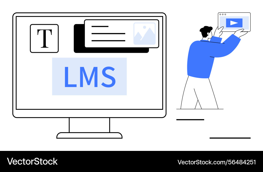 Interactive learning management system Interactive learning management system vector image