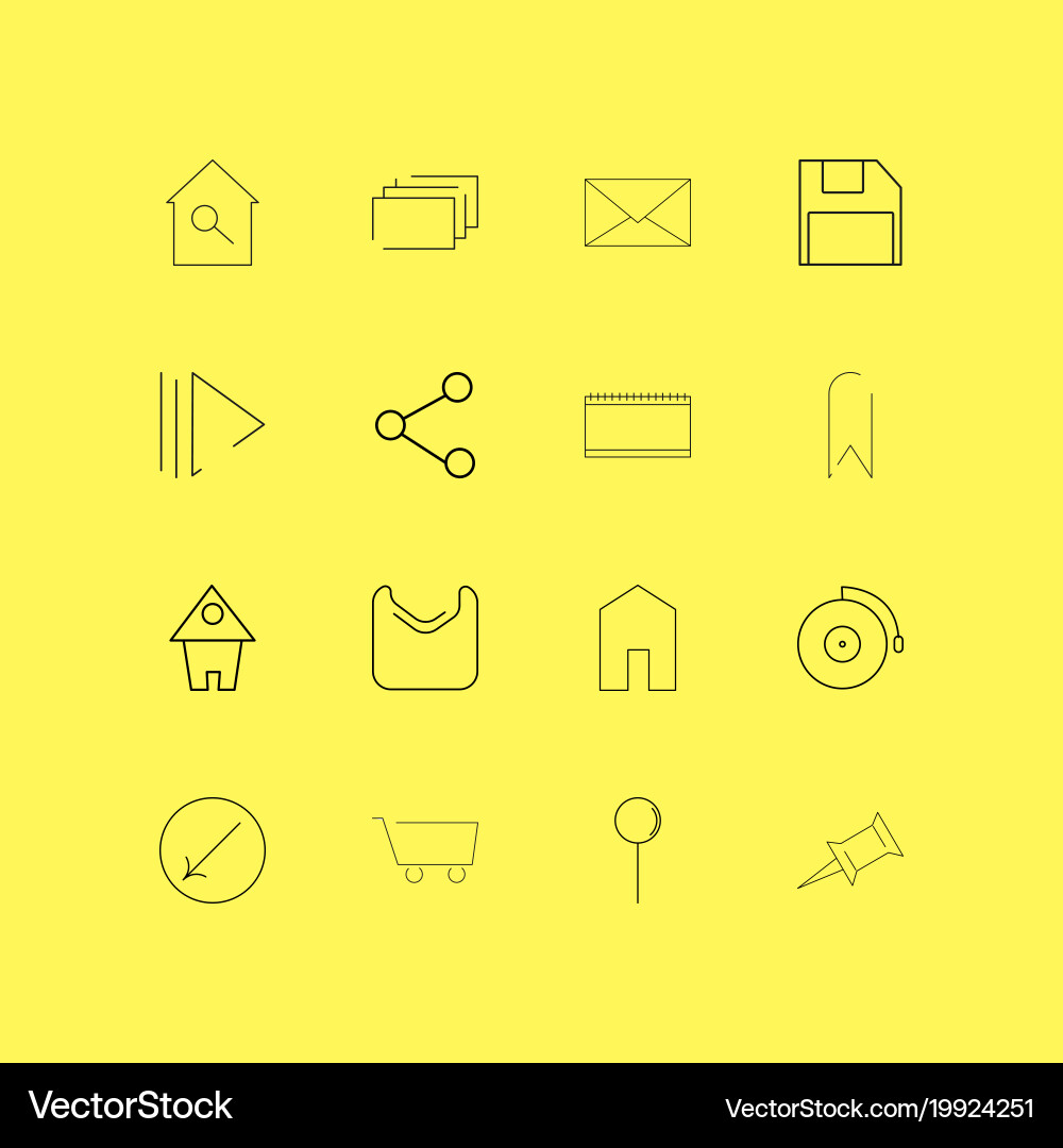 Interface linear icon set simple outline icons vector image