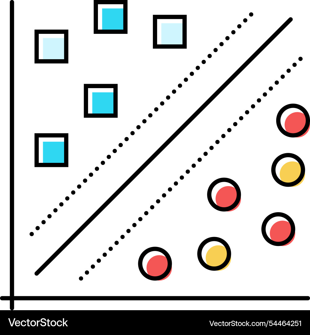 K nearest neighbors knn algorithm color icon K nearest neighbors knn algorithm color icon vector image