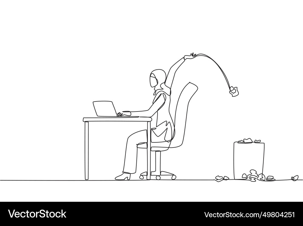 Kontinuierliche eine Linie Zeichnung arabian businesswoman Kontinuierliche eine Linie Zeichnung arabian businesswoman vektorbild