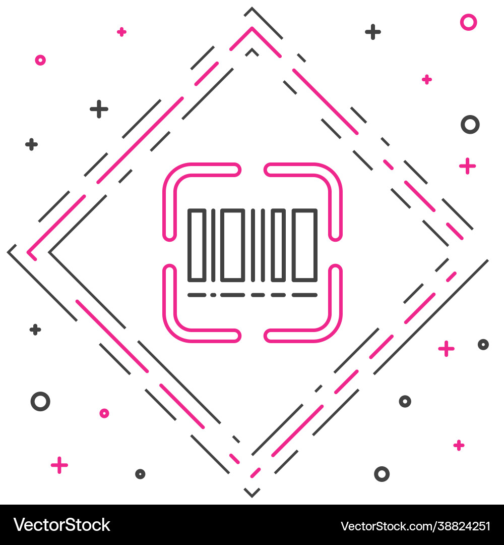 Line scanner scanning bar code icon isolated Line scanner scanning bar code icon isolated vector image