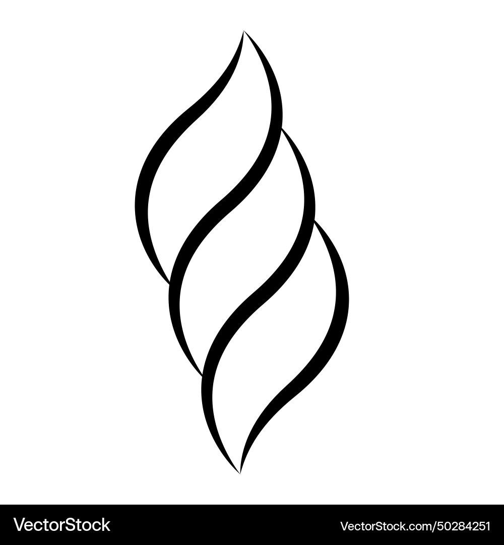 Logo twisted curve curl whistling curved lines Vector Image