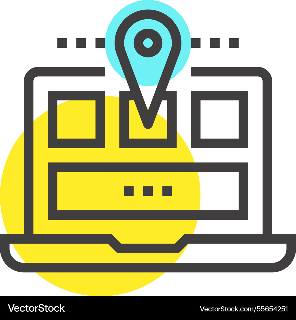 Navigation flat line web icon concept Vector Image