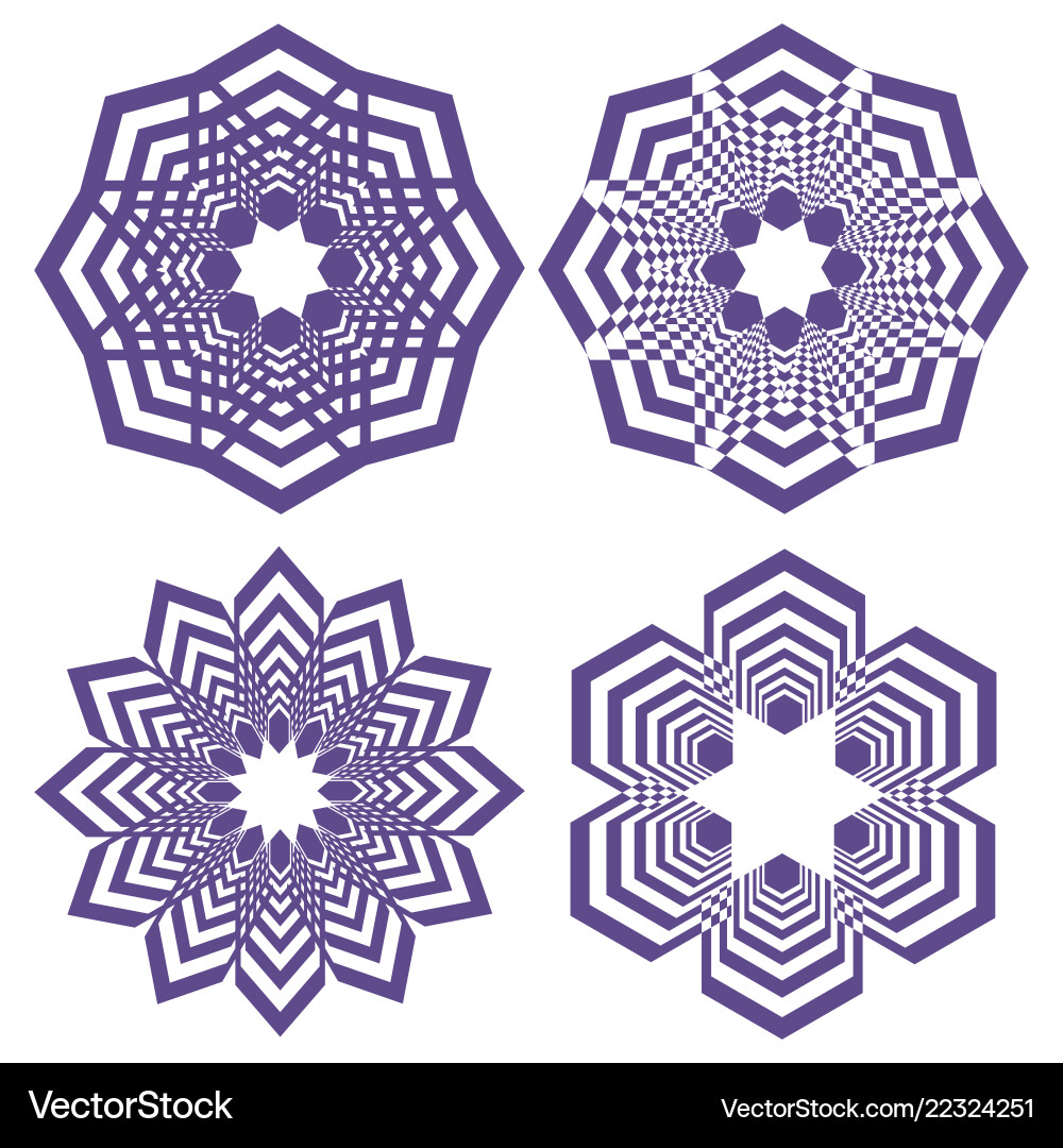 Set of simple geometric design elements purple Vector Image