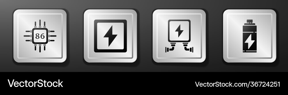 Set processor with microcircuits cpu lightning Set processor with microcircuits cpu lightning vector image